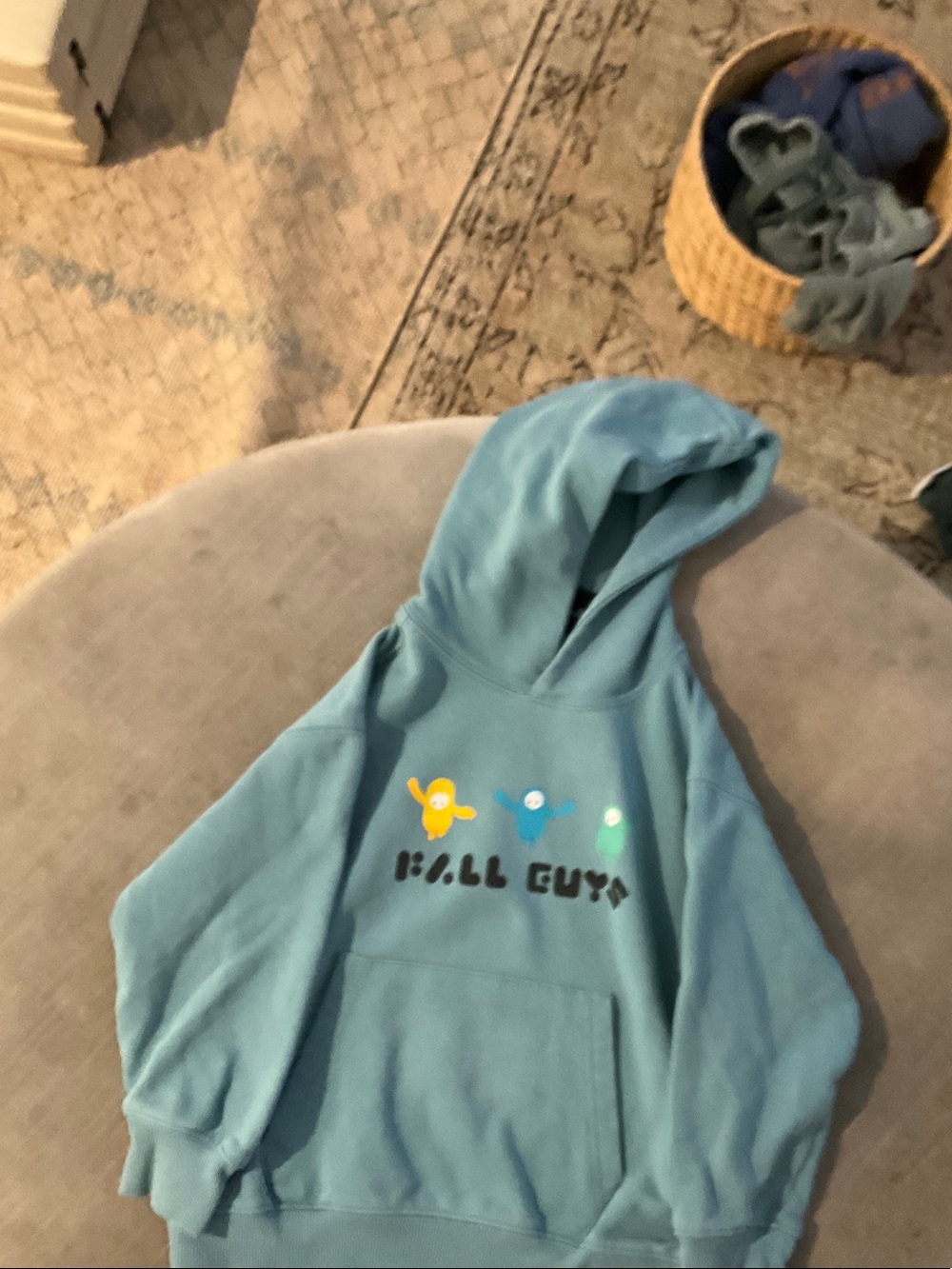 Zara Kids Light Blue 'Fall Guys' Graphic Hoodie